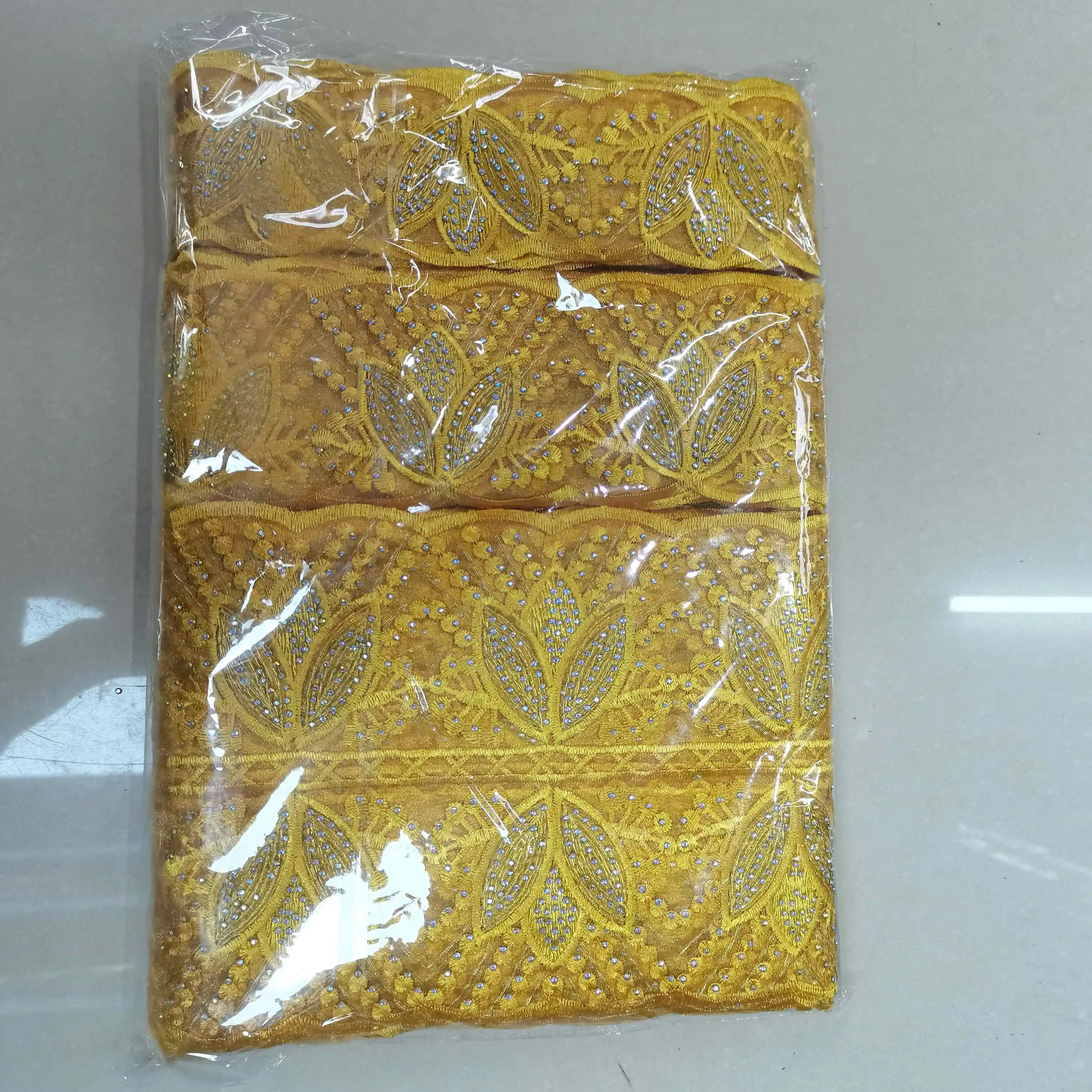 15 Yards Wide Lace Embroidered lace Sewing Ribbon Fabric Guipure DIY Trims Nigerian Women Sewing Guipure Material 3Pcs Sets