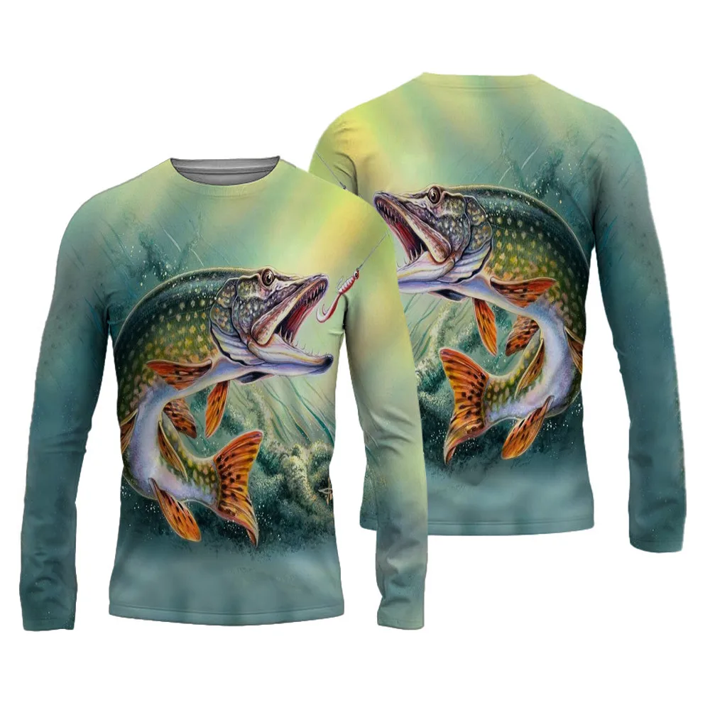 

Men's FishingT-Shirts 3D Pinting Fishing Apparel Breathable T-Shirt Long Sleeve Summer Outdoor Sports Crewneck Fishing Shirts