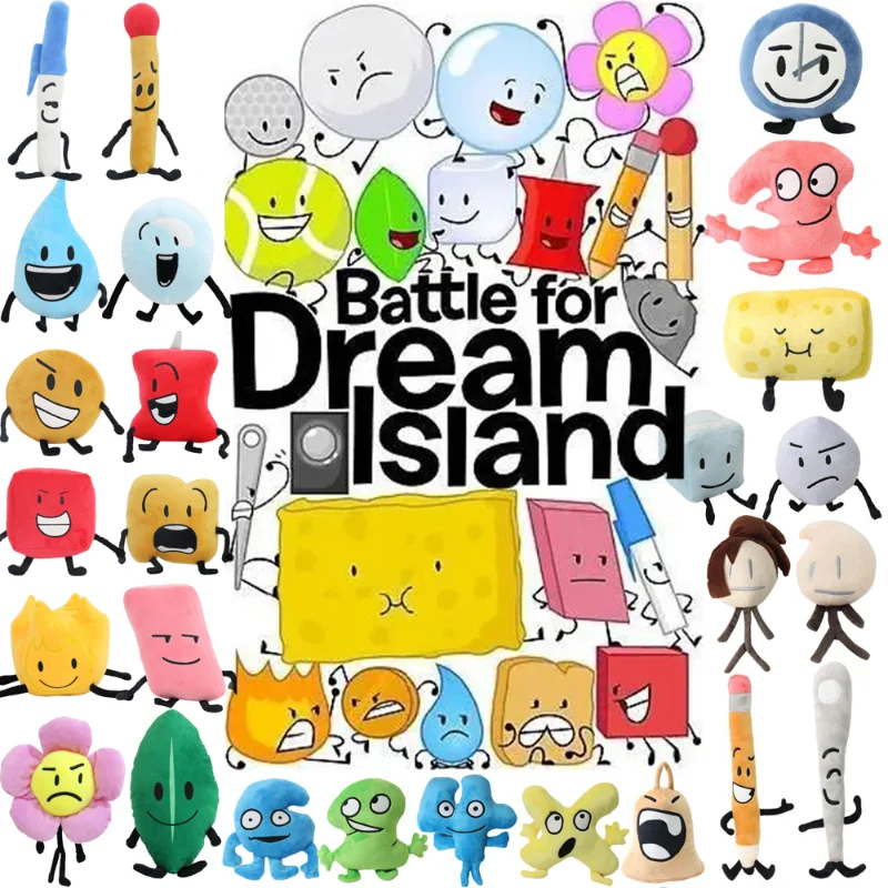 Battle for Dream Island Plush Toys BFDI Plushie Doll Cartoon Leaf Fire Flower Water Number Stuffed Figure Christmas Peluche Gift