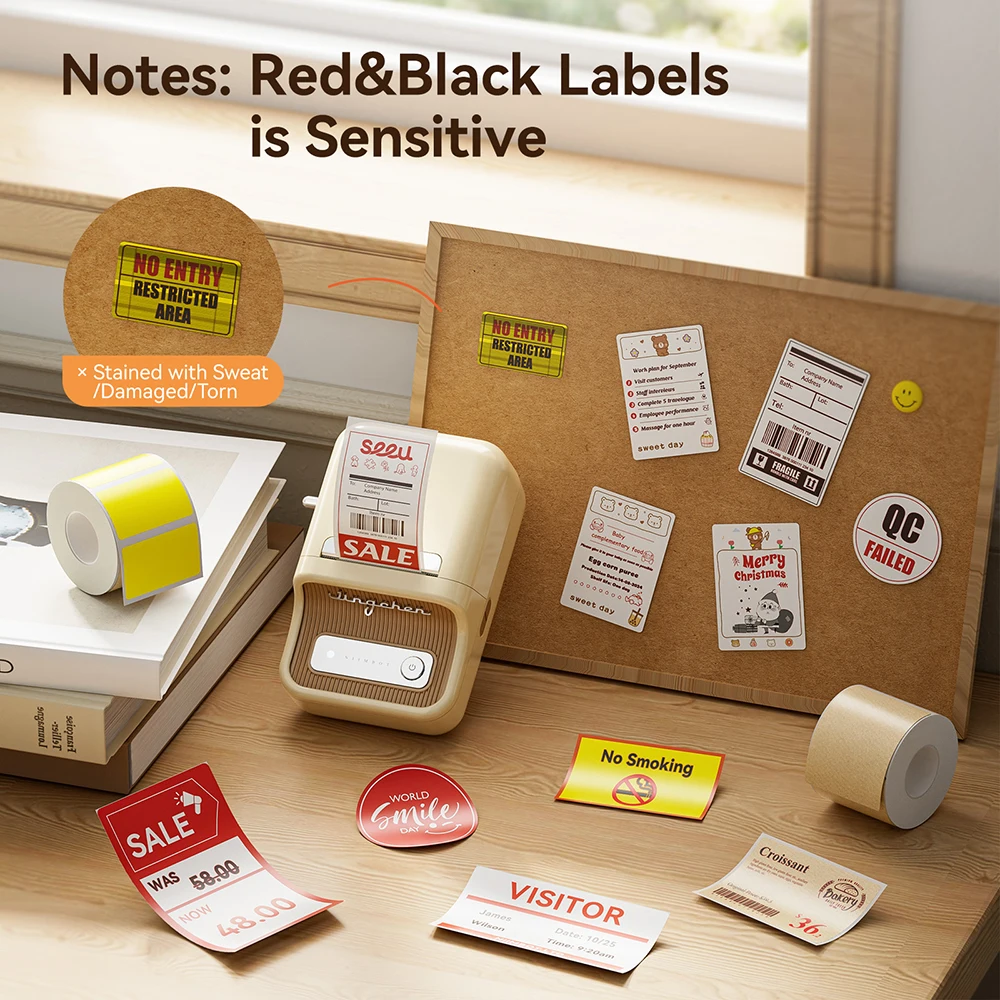 300 DPI Wireless Niimbot B21 Pro Label Maker Thermal Paper Printer with Red Black Dual Color Print Label for Business Home