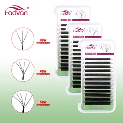 FADVAN Salons 6D/8D/10D W Lashes Double Layers W Shape Eyelash Extension Premade Volume Fan Natural Soft Lashes