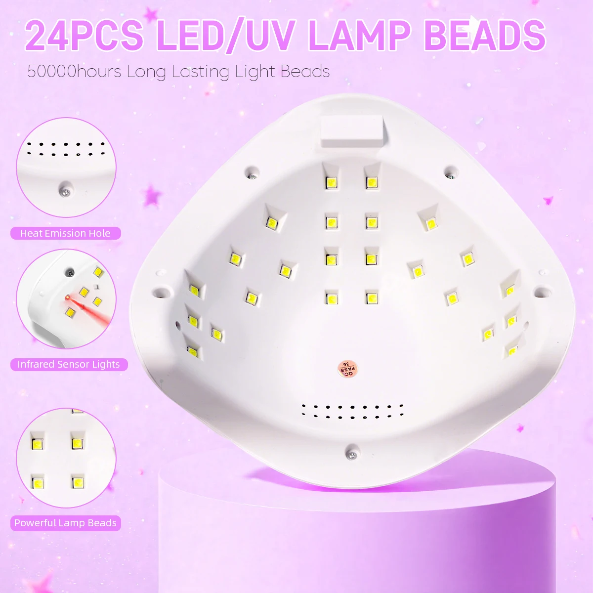 48W UV LED Nail Lamp With 4 Timers Setting Portable Nails 24LED For Fast Gel Nail Polish Home Manicure Equipment image 5
