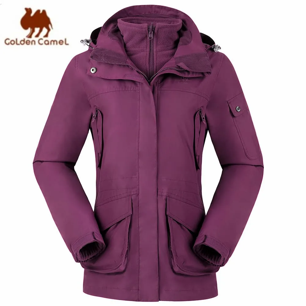 GOLDEN CAMEL Women\'s Jackets Waterproof Ski Jacket 3-in-1 Windbreaker Winter Coats Fleece Inner Rain Snow Outdoor Hiking Camping