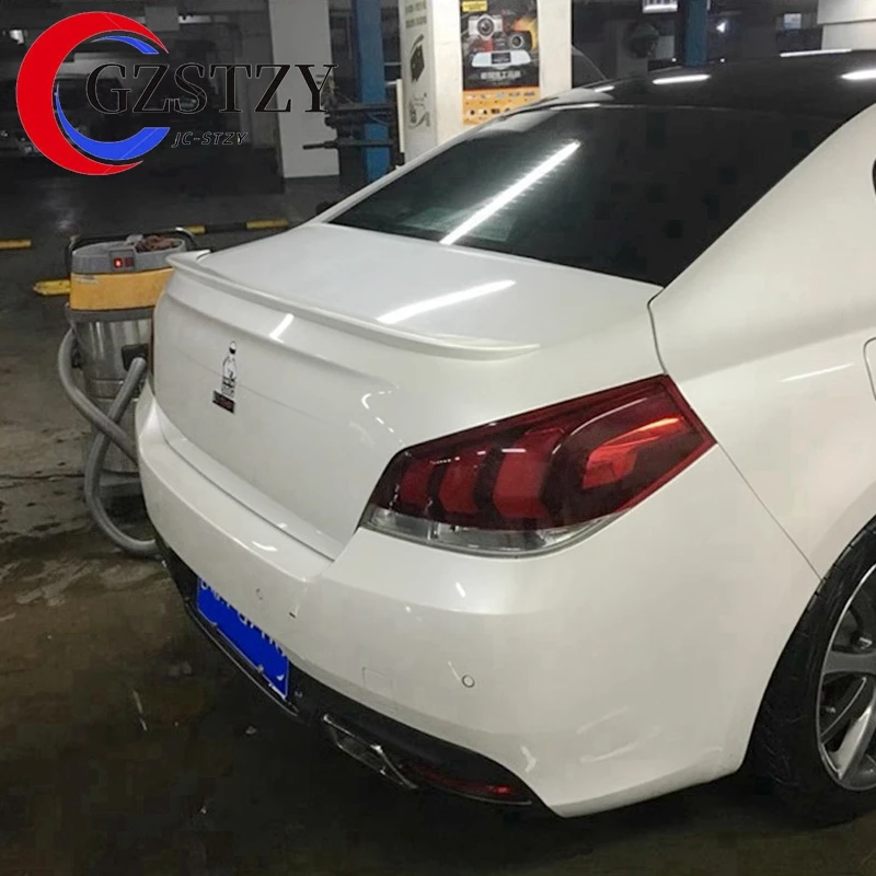 For Peugeot 508 Spoiler High Quality ABS Material Car Rear Wing Primer Color Rear Spoiler For Peugeot 508 Spoiler 2011-2015