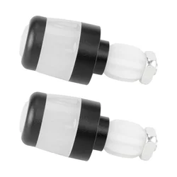 2Pcs Electric Scooter Handlebar Lights LED Warning Light Handlebar End Plugs Waterproof Turn Signal Lights Black+White