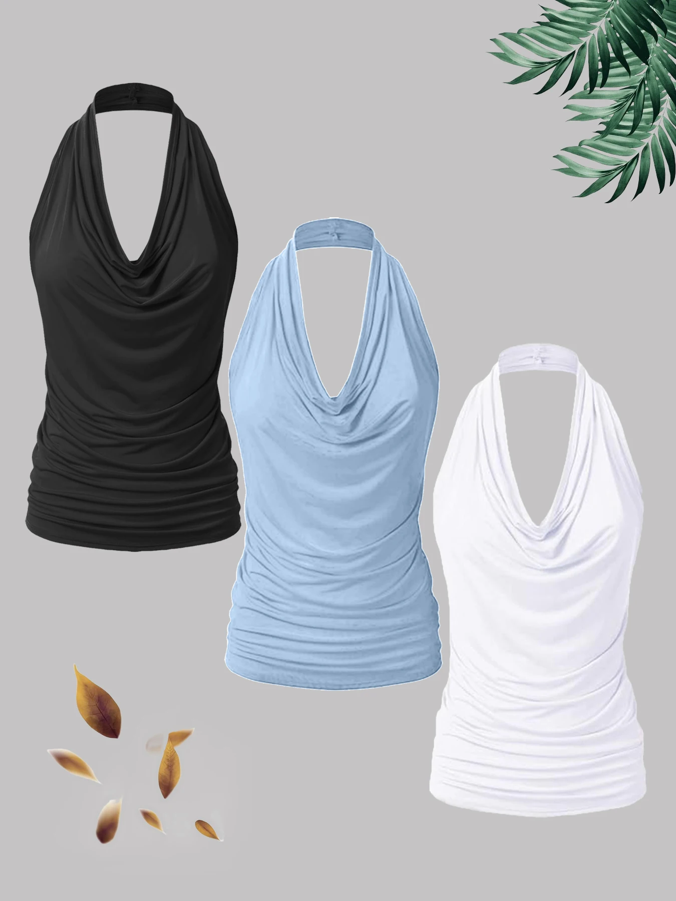 مجموعة سترة رسن نسائية عصرية جديدة بلون سادة مكونة من ثلاث قطع