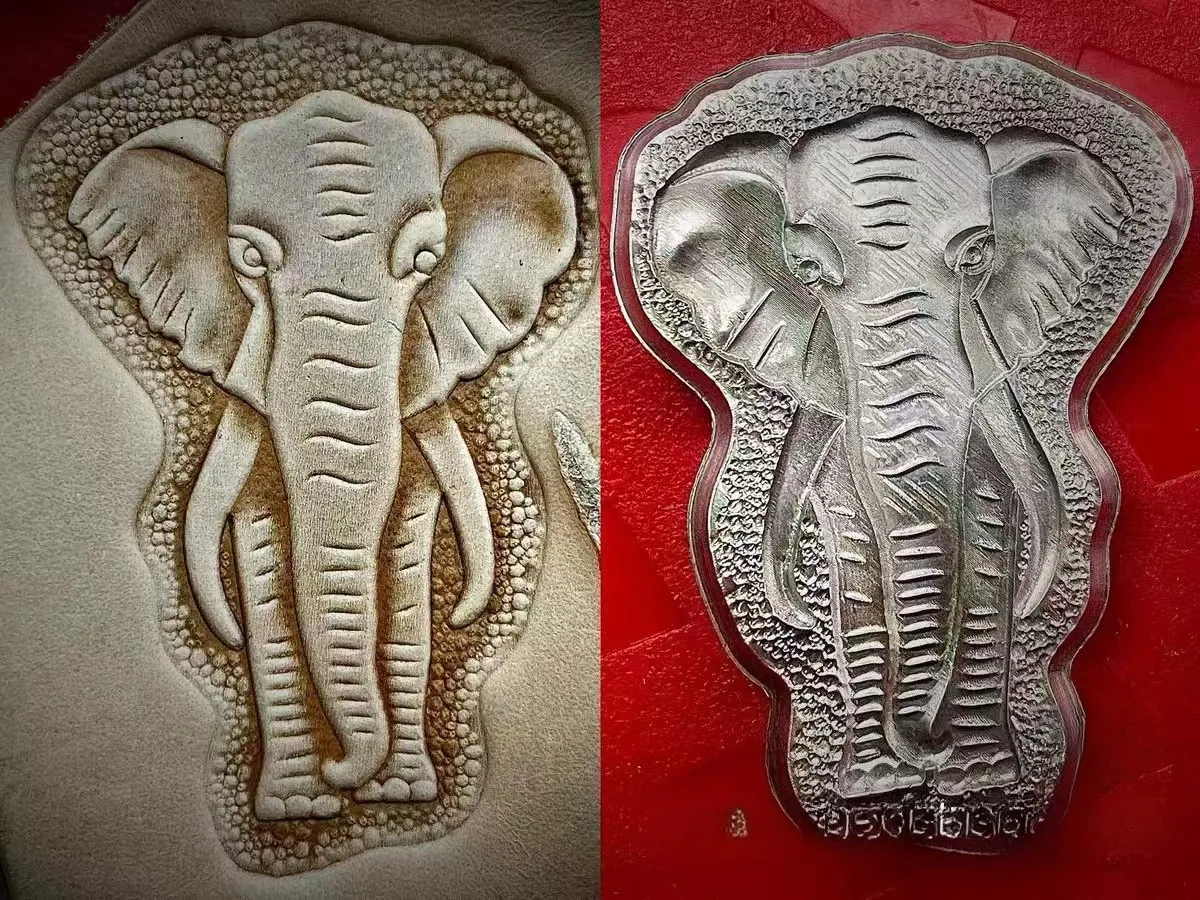 

Leather Embossing 3D Elephant StampTool, Cold Leather Pressing Carving Mold ,Handmade Leather Logo Stamper Craft Tool