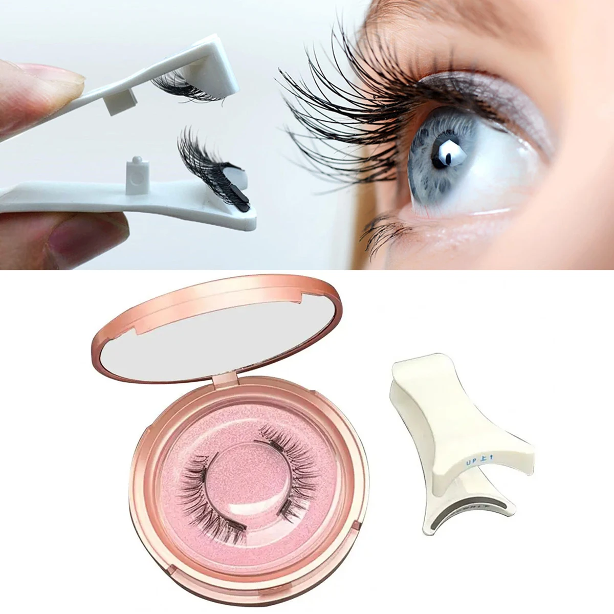 1 Pair-false Eyelashes Magnetic Five Magnet Natural Eye Lashes Dramatic Fake Eyelash Extension Man-made fiber