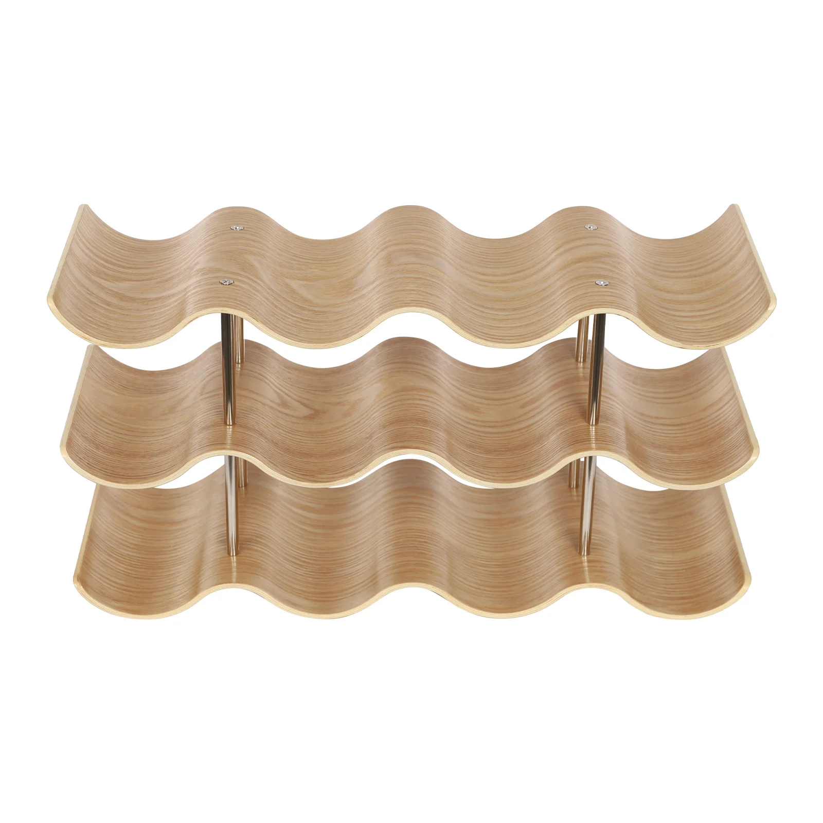 Support de stockage de vin à 3 niveaux, porte-bouteille de vin, porte-bouteille de vin ondulé pour caveurs de vin, barres