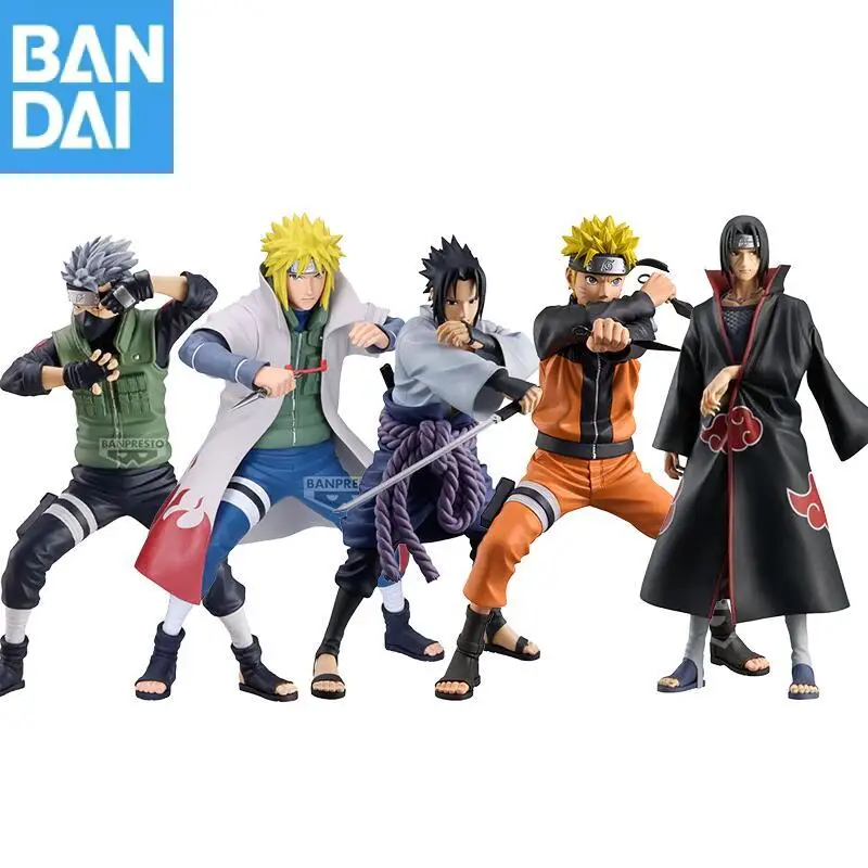 Genuíno Bandai Naruto Shippuden Grandista Uchiha Itachi Hatake Kakashi Namikaze Minato Uchiha Sasuke Naruto Uzumaki Figura Modelo