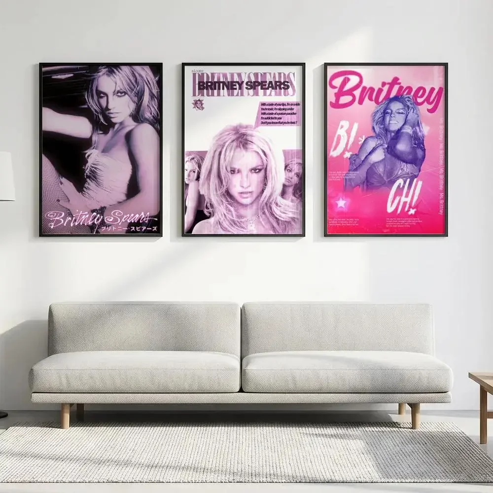Poster HD art, waterproof, sticky wall, home decoration (living room, bedroom, bar), aesthetic Singer B-Britney S-Spears