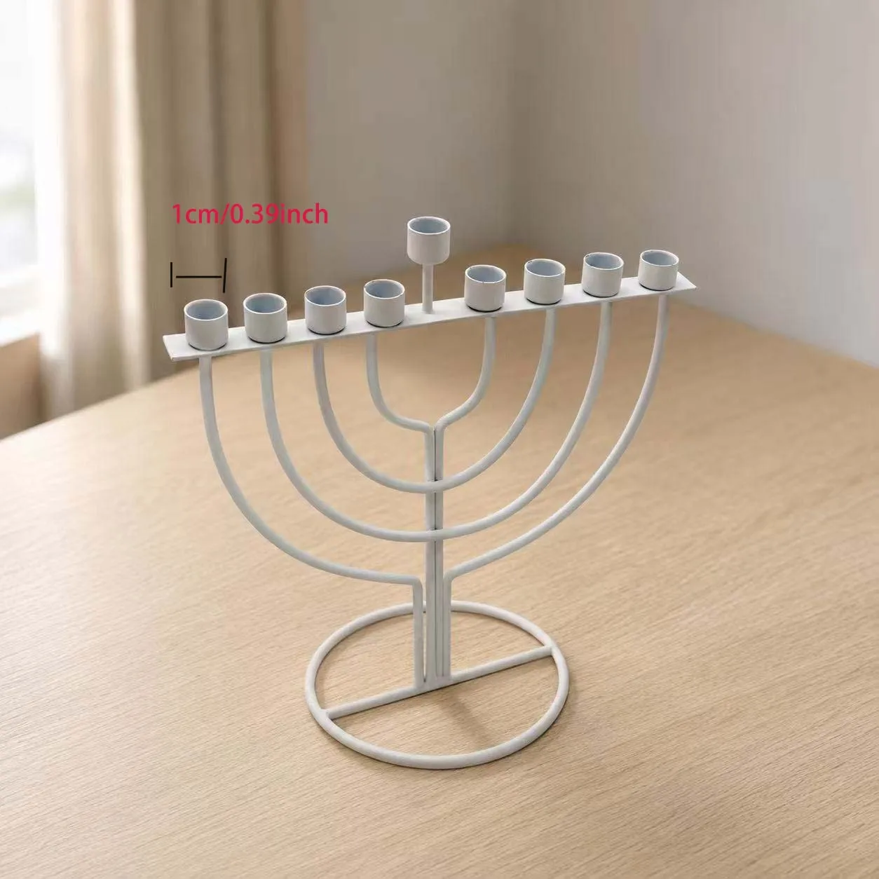 2-Piece Set of 9-Head Blue, White, and Silver Metal Candle Holders, Tabletop Decorative Candle Stands, Jewish Hanukkah Candlestick Ornaments, Holiday Decorations for Living Room Dining Table and Fireplace, Suitable for Home Gifts and Holiday Atmosphere Setup