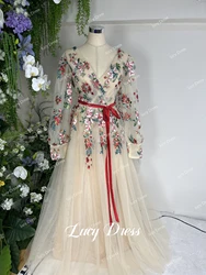 Lucy Party Dress Wedding Graduation Gown Line A Floral Fabric Evening Bespoke Occasion Dresses for Special Occasions Customized