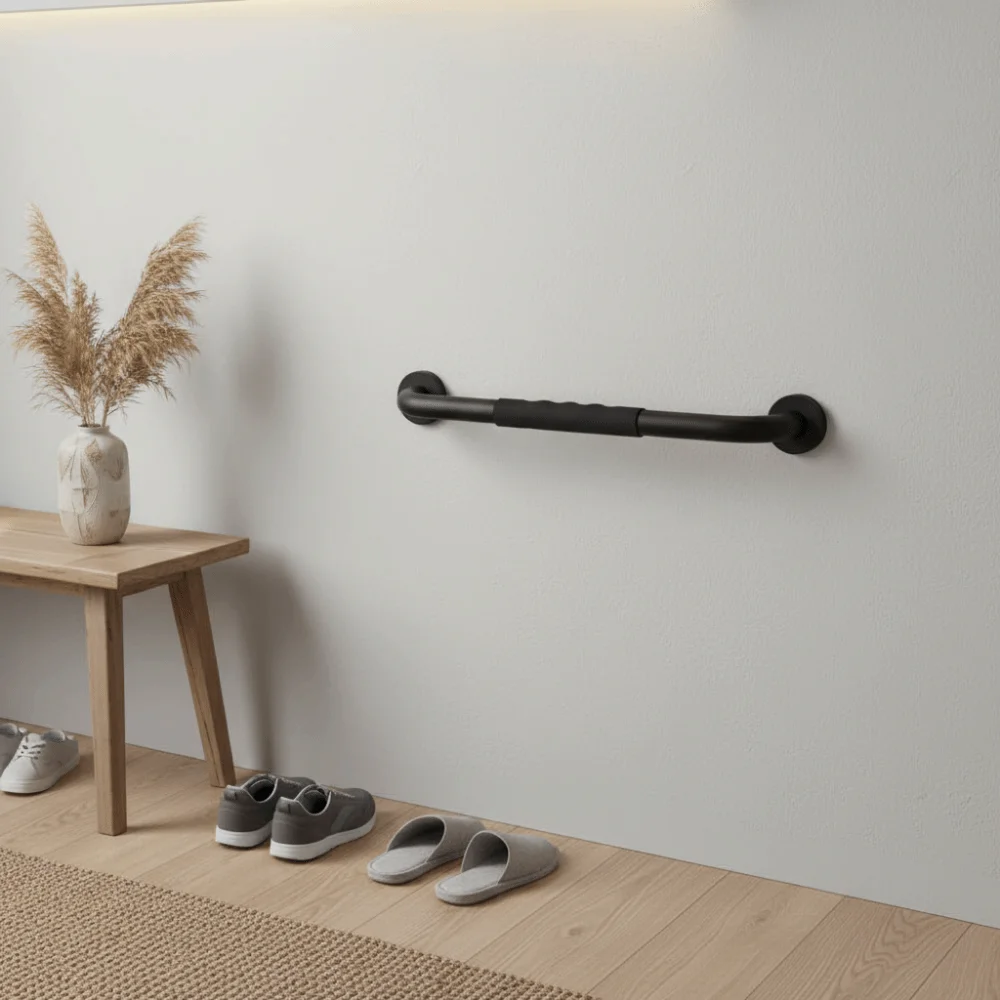 

Stainless Steel Shower Handle Anti Slip Prevent Falls Bathroom Balance Bars Advanced Auxiliary Silicone Handrails