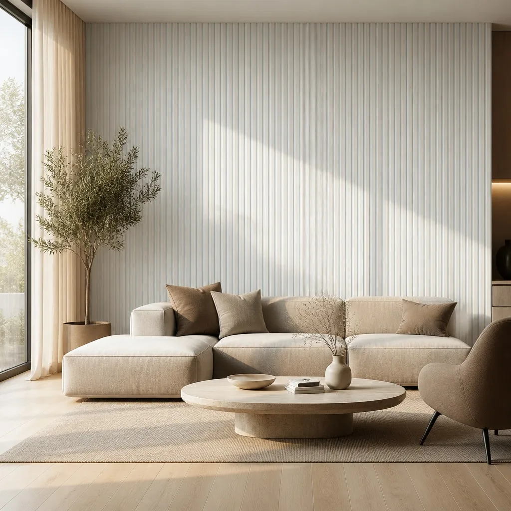 2026 White Fluted Wall Panel WPC Decorative Interior Cladding Boardpromote sales