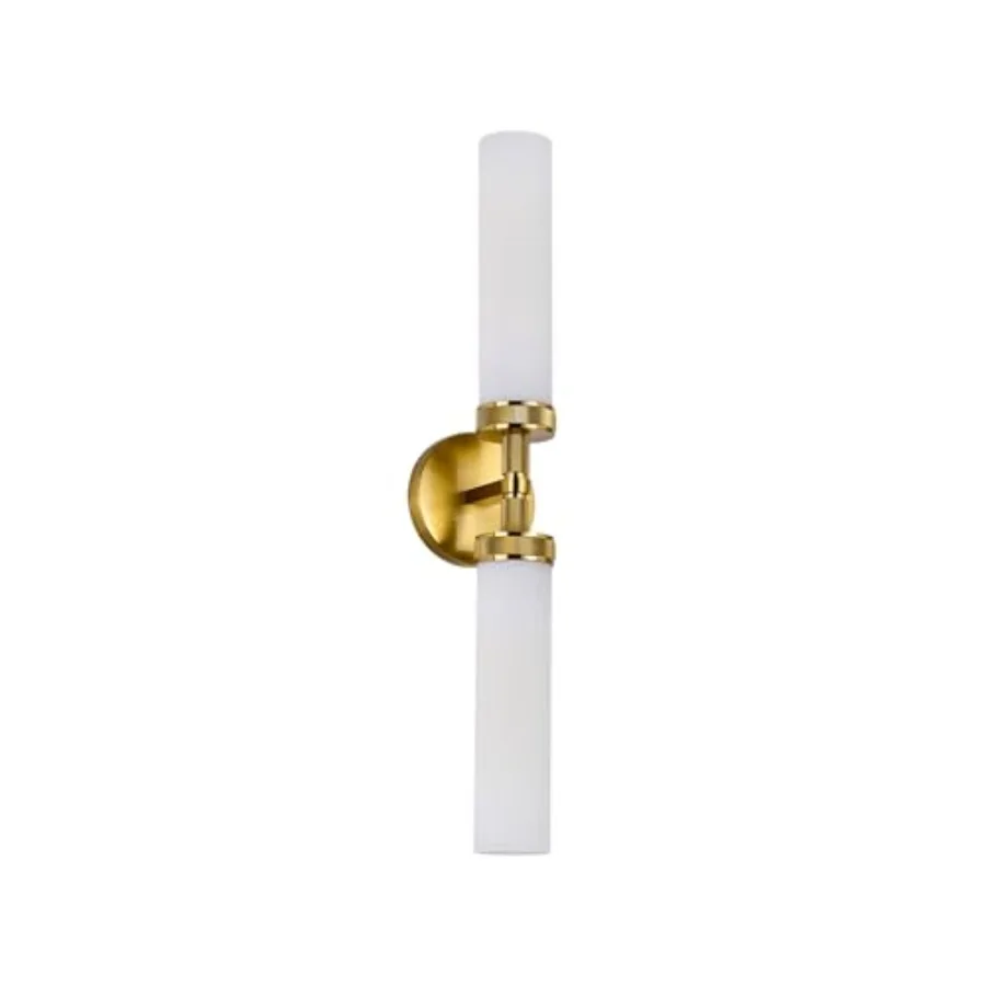 

Gold Bathroom Vanity Light Fixtures 2-Light Hardwired Wall Sconces with Frosted Glass Shades and Textured Metal Frame Modern Va