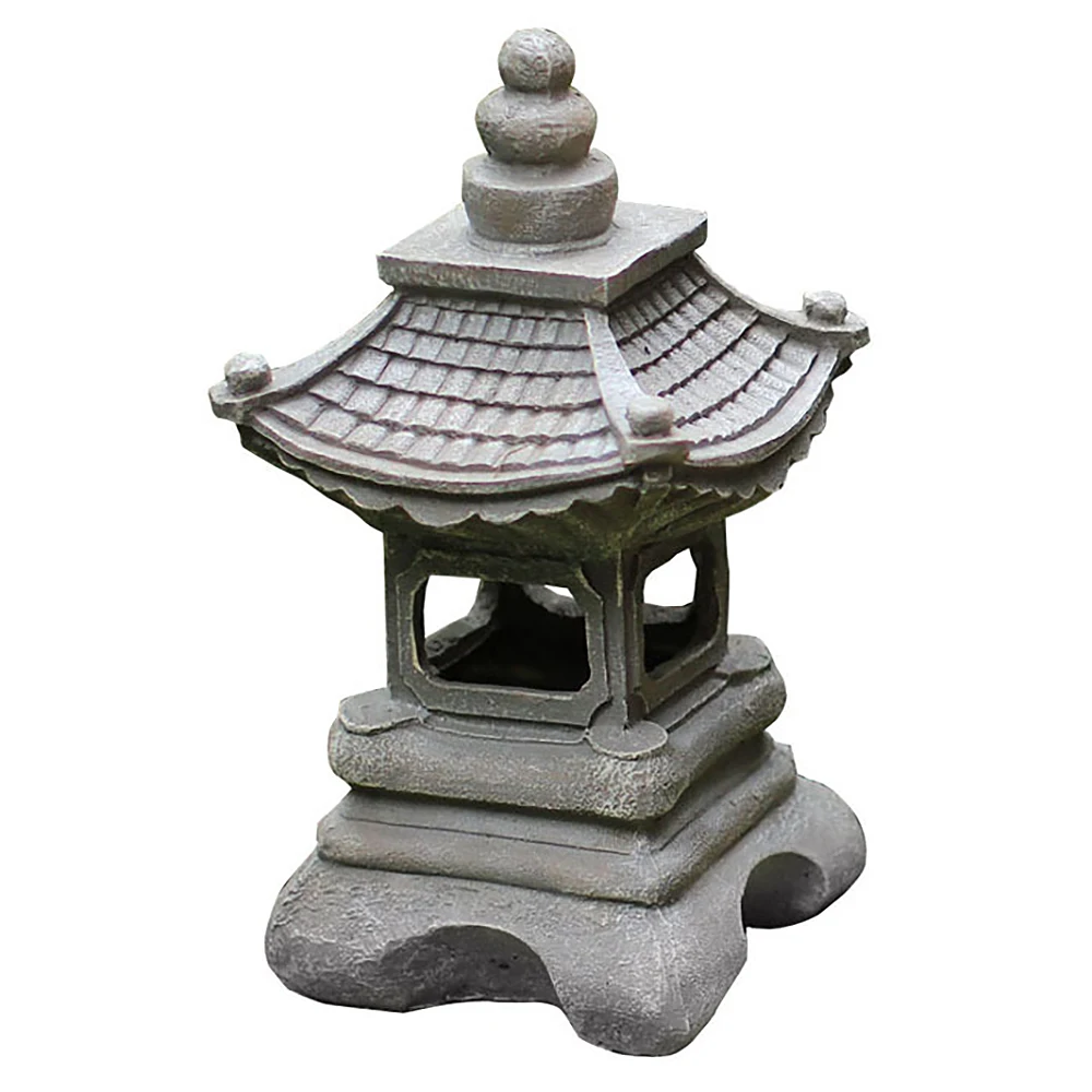 A69ejapanese Style Courtyard Decoration Resin Solar Lamp Palace Lanterns Zen Landscape Lights Home Gardening Decoration