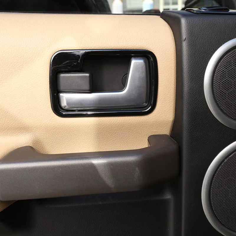 لاند روفر ديسكفري 3 LR3 2004-2009 ABS أسود باب السيارة الداخلي السلطانية مقبض إطار مزخرف ملصق اكسسوارات السيارات