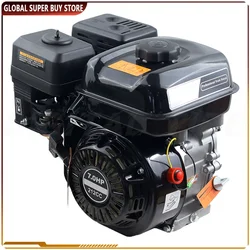7.0 HP Horizontal Shaft Gas Engine Electric Start 4 Stroke 210CC Engine OHV Air Cooled Pull Start Motor 3600rpm