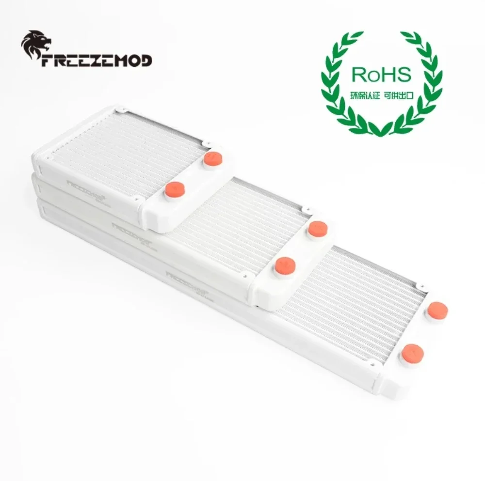 FREEZEMOD الألومنيوم 120 مللي متر المبرد الأبيض 18 قناة G1/4 موضوع ROHS شهادة SR-LPZJ120 تبريد المياه وزارة الدفاع #6