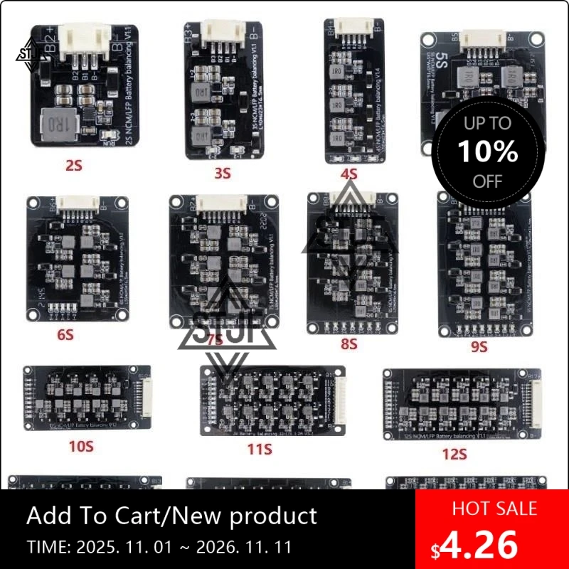 1pcs 2S-17S 1.2A Battery Active Balancer/Equalizer Balance Board for Lifepo4 Battery/NCM/Lithium Electric Tools Toughbuilt