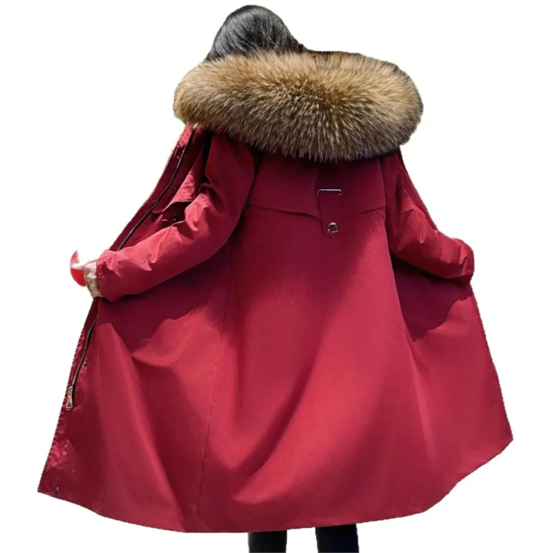 معطف سميك مختلط قابل للفصل مكون من قطعة واحدة من الفرو الجديد #5