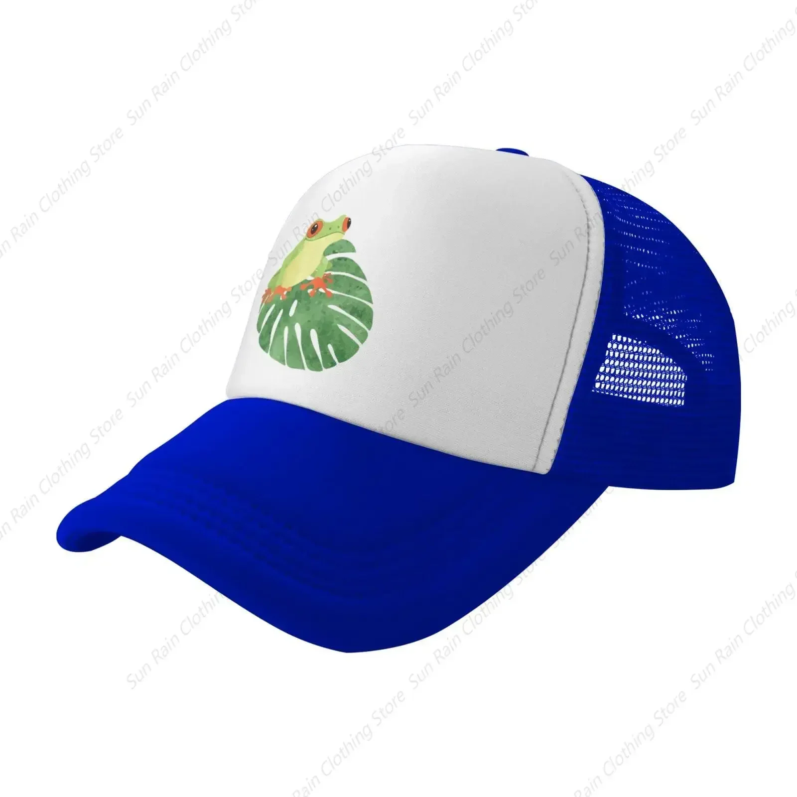 New Mesh Dad Hat Adjustable Washed Cute Tree Frog Tropical Leaves Baseball Cap Funny Distressed Ball Trucker Caps for Women Men