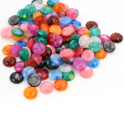 Di nuovo Modo 40pcs 10 millimetri Colori Della Miscela Built-in Borsette Piatto Cabochon Resina Della parte posteriore Cameo-V6-33