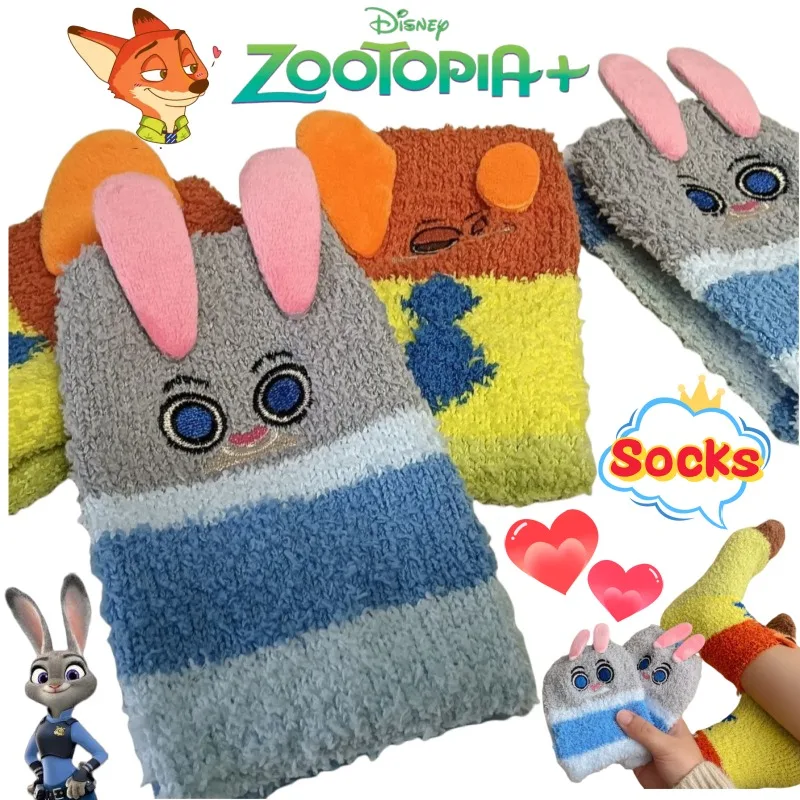 

Мягкие и удобные домашние носки для сна Disney Zootopia (Зверополис) с Джуди Хоппс и Ником Уилдом для детей и взрослых, зимние