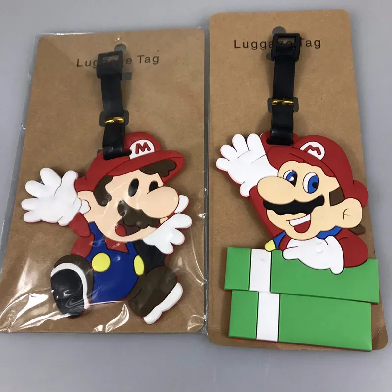 Super Mario Luggage Tag New Fashion Travel Accessories for Bags Personalize Men Women Suitcase Name Tag PU Airplane Labels Gifts