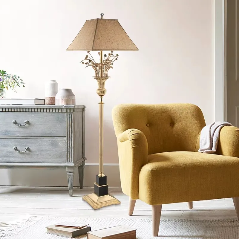 Unique decorative brass rose and leaf floor lamp polished brass finish standard modern floor lamp home decor