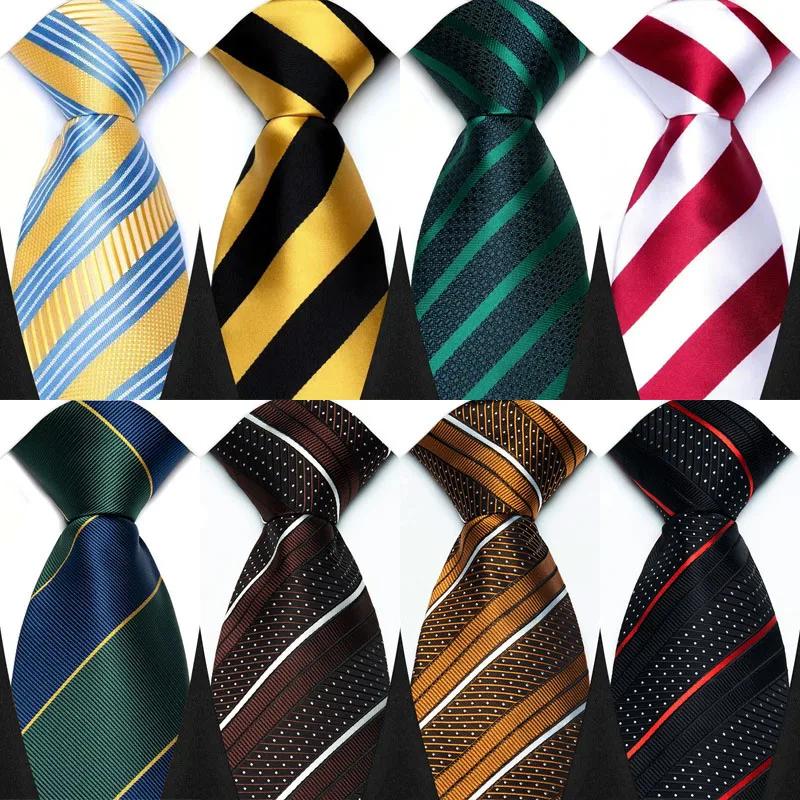 Luxury Classic 8CM Men's Ties Necktie For Man Wedding Business Party Stripes Striped Jacquard Woven Neck Tie Accessories Gift