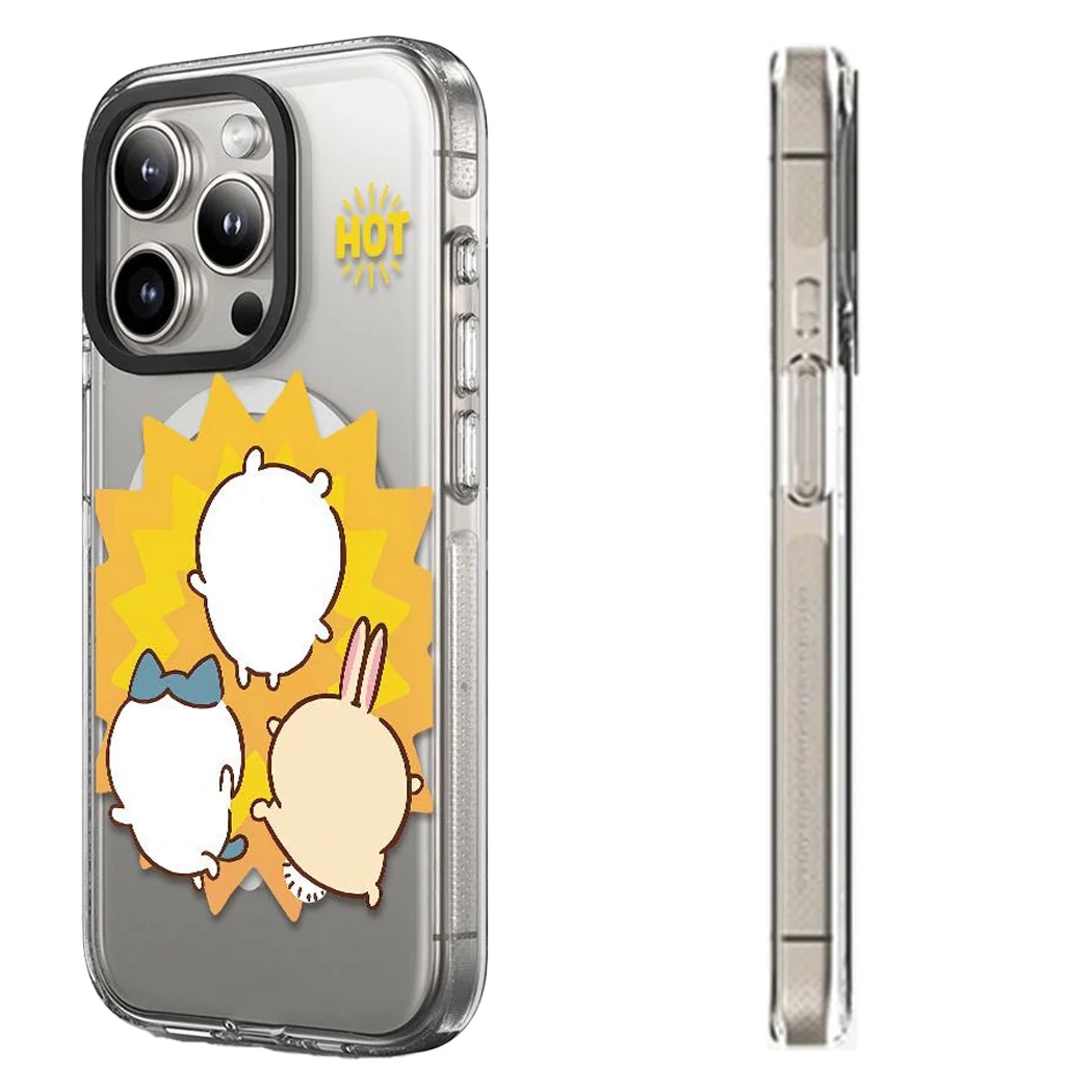 

Cartoon Summer Pool Party Transparent Border Magnetic Case: Compatible with IPhone 13 14 15 16 Pro Max