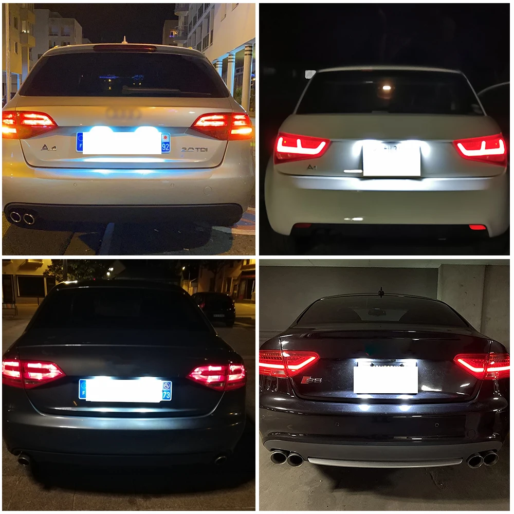 Lámpara LED de matrícula Canbus integrada, sin Error, 2 piezas, segunda generación, para Audi A4, B8, A3, A6, C7, Q3, Q5, TT