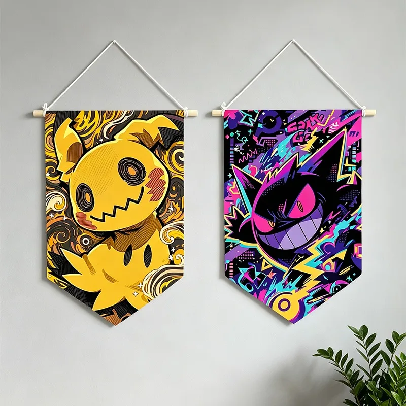 Pokémon Flagge Pikachu Cartoon Anime Banner Wanddekoration Wohnzimmer Hängende Fotohintergrund-Requisiten Spielfans Heim- und Wohnheim-Dekoration