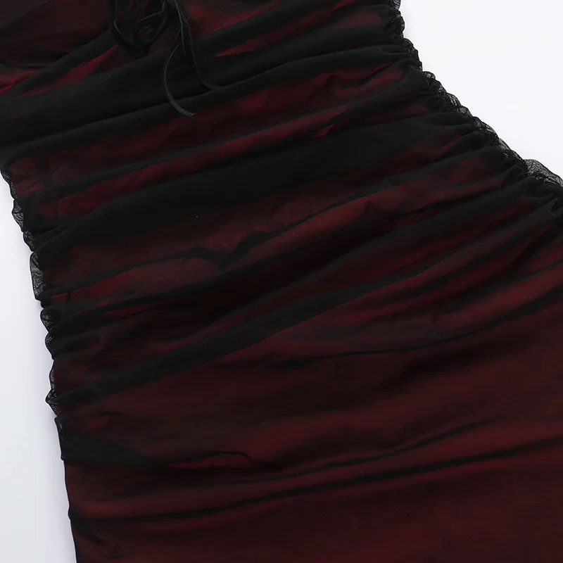 ONE TO WAN Gothic Damenkleid Ärmellos Spitze Schwarz Bodycon Minikleider 2026 Y2K Grunge Punk Harajuku Lolita Fairy Core – Detail 12