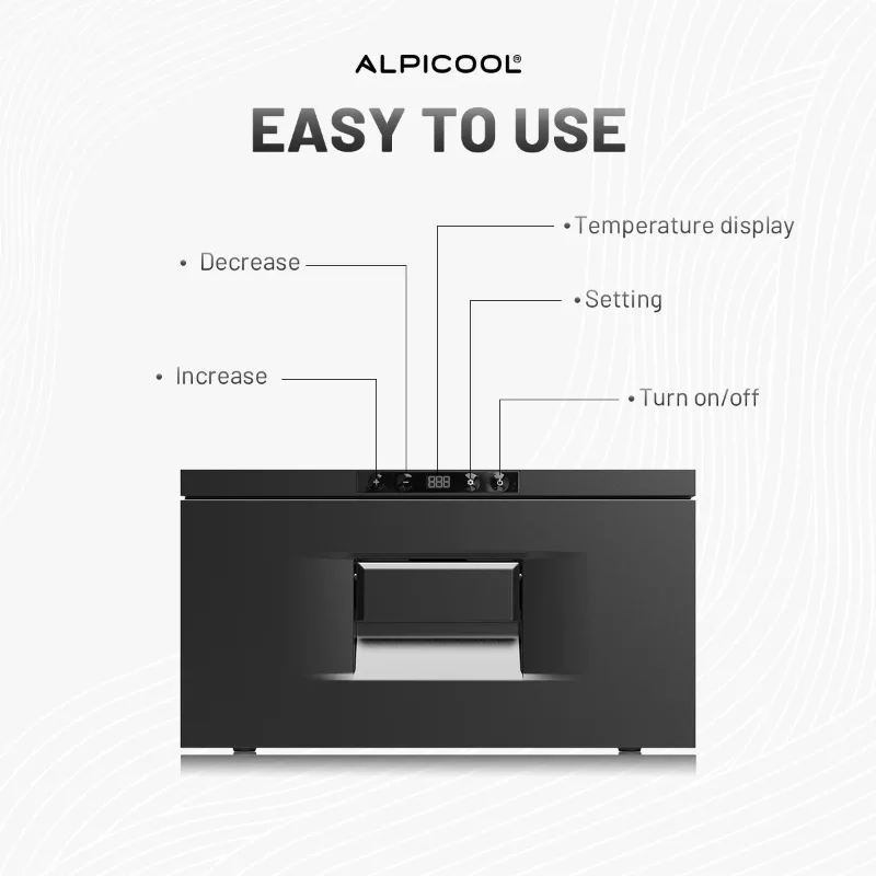 Alpicool D30 RV fridge mini outdoor car truck drawer fridge 12v dc dual use cooler compressor freezer car refrigerator