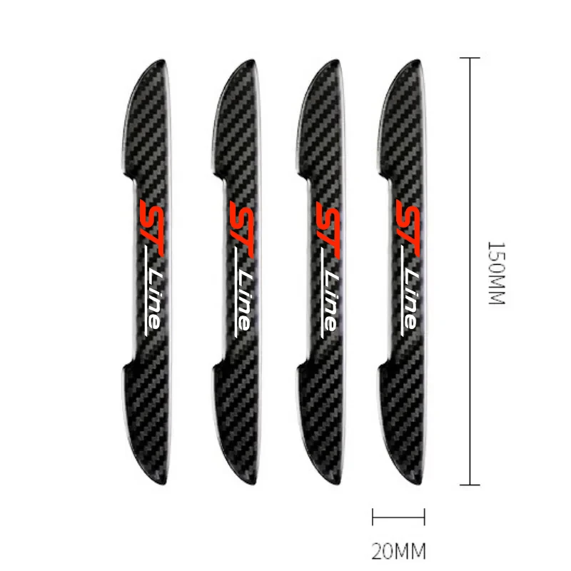4 Buah Stiker Mobil untuk Ford ST LINE STLINE Mk3 Mk4 Focus Mustang Stiker Pelindung Pintu Mobil Serat Karbon Aksesori Mobil