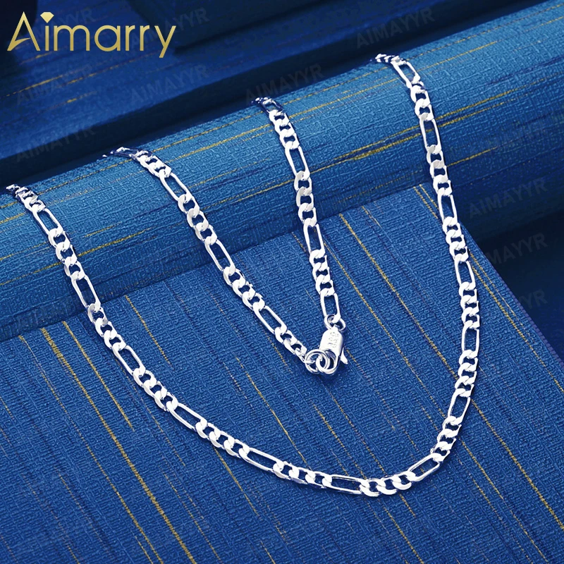 925 Sterling Silver 4mm Simple Versatile Plain Necklace 16-30 Inches Unisex Banquet Engagement Wedding Fashion Jewelry