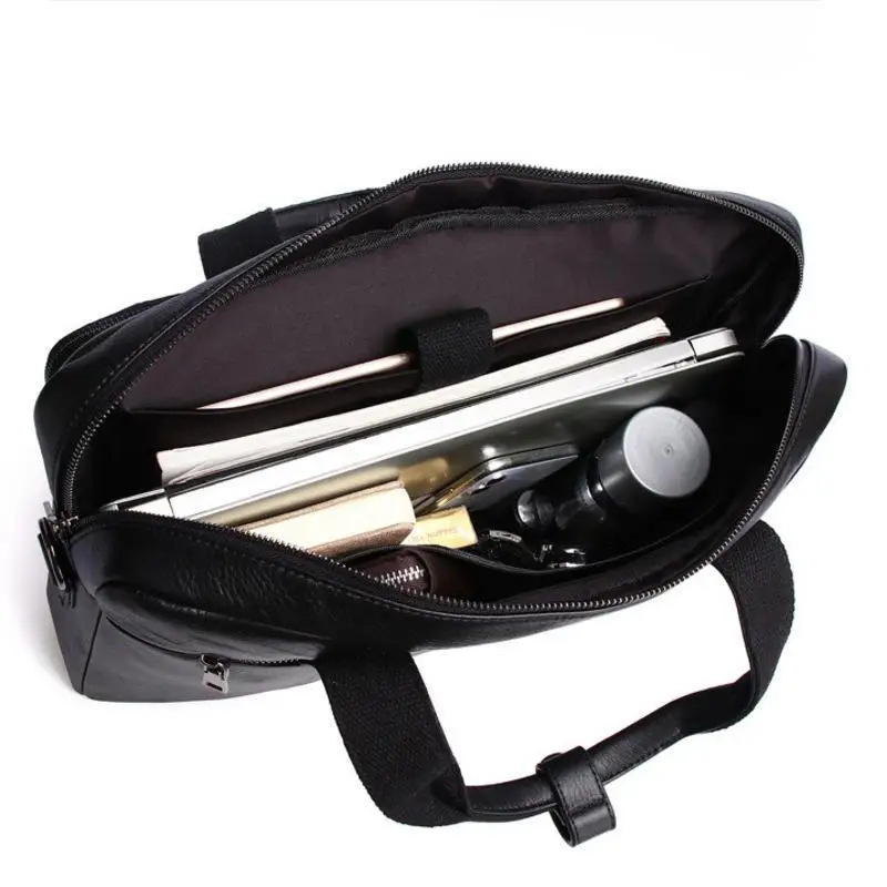Business Briefcase Genuine Mens Handbags Genuine Leather Messenger Bag Luxury Brand Men Bag 16inch Handheld Shoulder Laptop Bag
