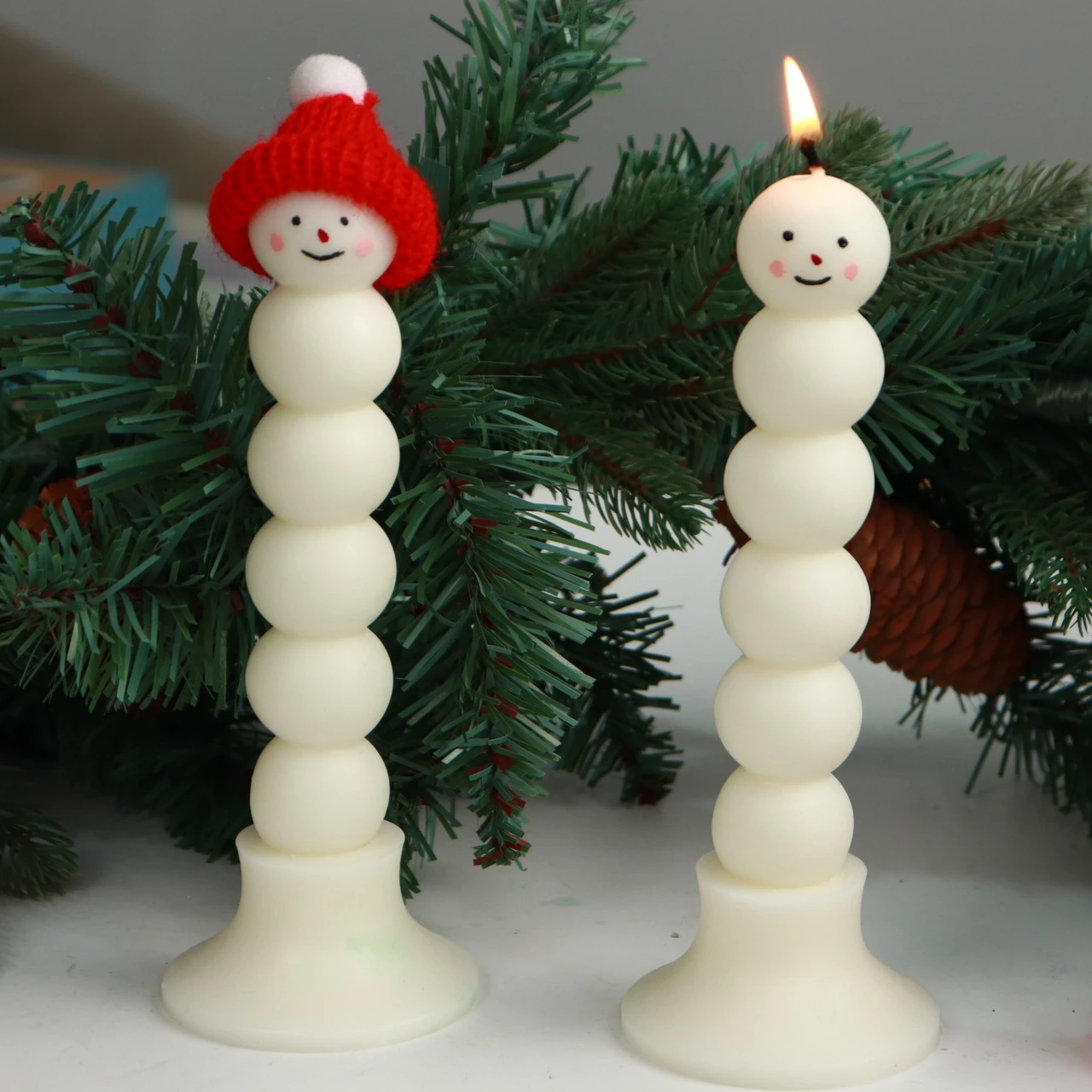 

F307 Sugar Gourd Snowman Scented Candle, Soybean Wax, Christmas Decoration, Handmade Photo Furniture