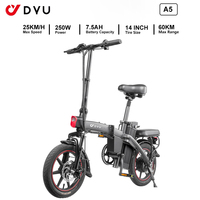 DYU A5 Foldable Adult Electric Bike 250W Motor Electrical Road Bicycle 48V 7.5Ah E-bike 14 \