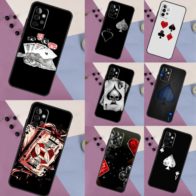 Ace of Spades Poker For Samsung Galaxy A53 A33 A23 A13 A14 A24 A34 A54 A52 A32 A22 A12 A51 A71 A25 A15 Case