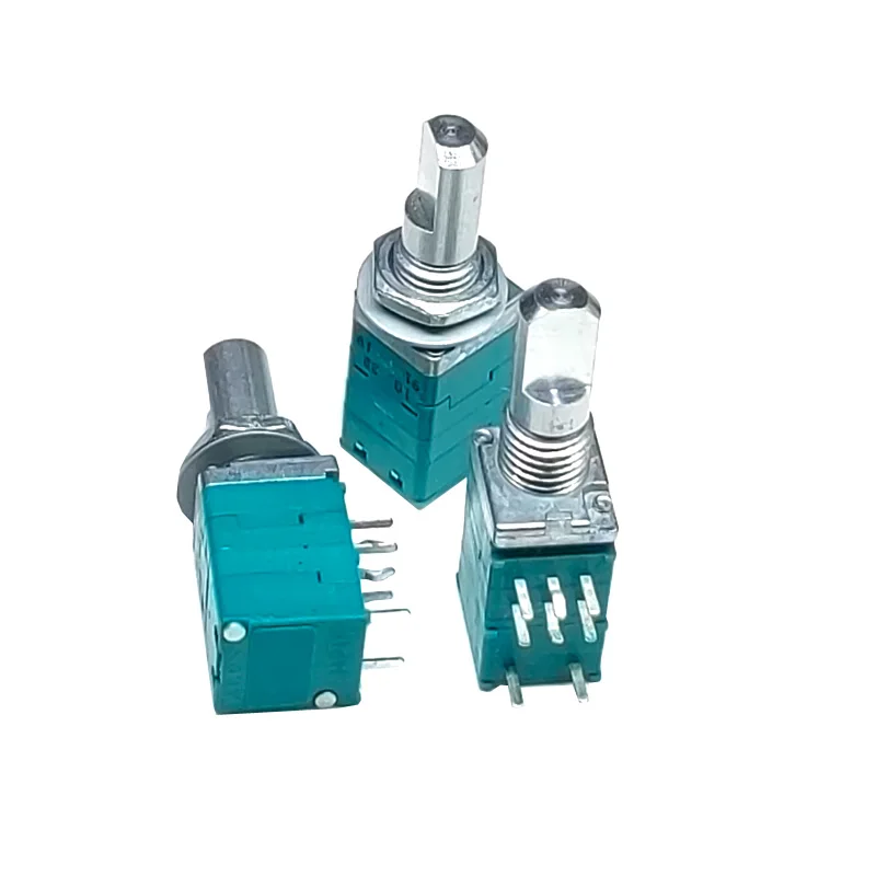 1pcs Japan Type RK097 Potentiometer Metal Shaft B10K  103 Multi-ganged Dual-unit Rotary switch  Single-shaft 15mm Flat