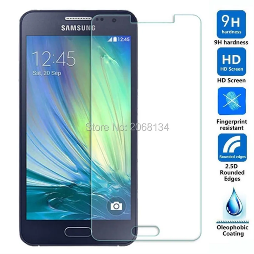 for samsung galaxy a3 tempered glass 9h protective film screen protector for a300 a300f sm-a300f sm-a300fu 2015 guard shield