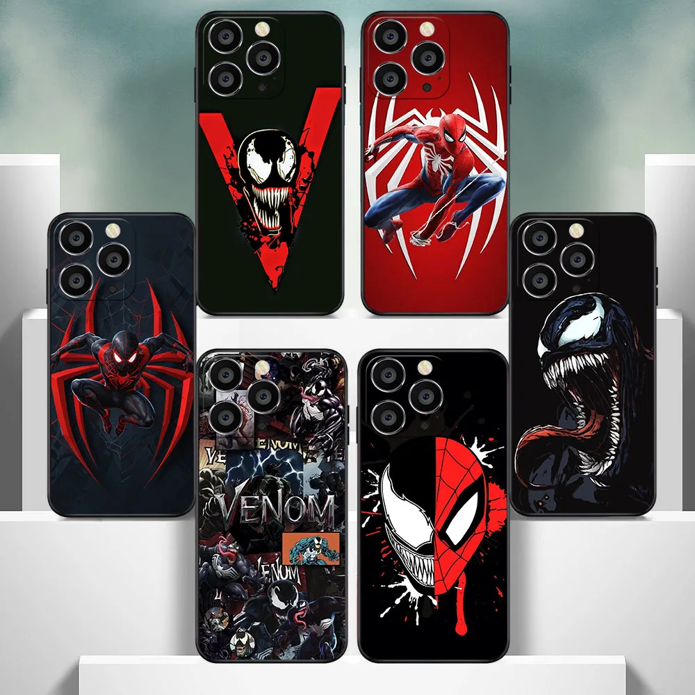 IQ-36 Spiderman Venom Soft Case For iPhone 11 12 13 14 15 Pro Max Mini Plus