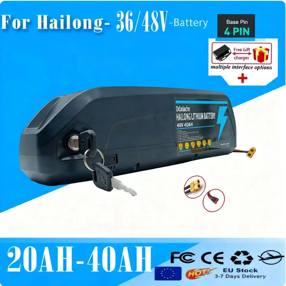 🤼 Hochleistungs-Hailong E-Bike-Akku 36V 48V 20Ah-40Ah Lithium-Pack für 500W-1500W 🤼   Motor Schnelles Laden Große Reichweite