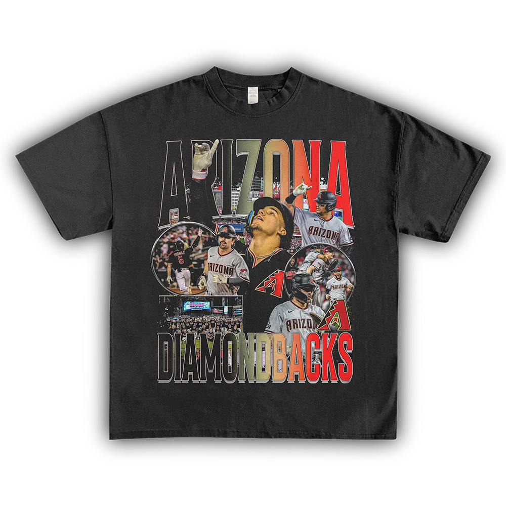

Футболка Homage Tees Arizona Diamondbacks с принтом в стиле ретро, свободного кроя, из чистого хлопка, молодежная, модная