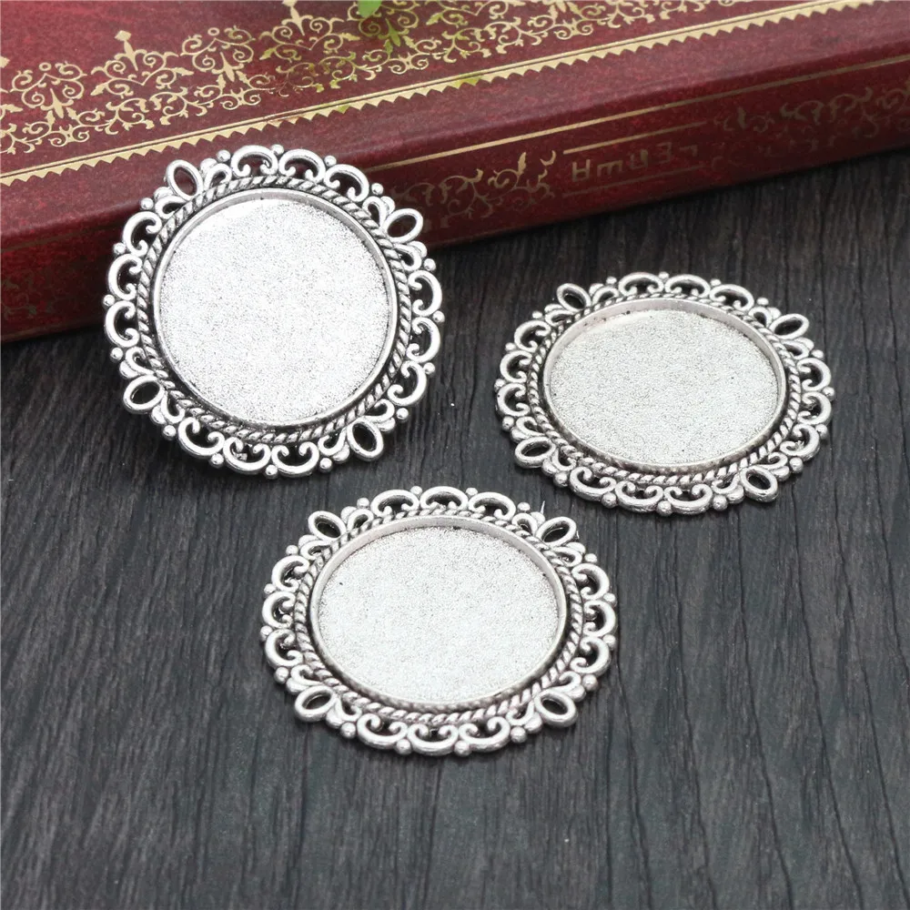 10pcs/lot 20mm Inner Size 4 Colors Classic Style Cabochon Base Setting Charms Pendant