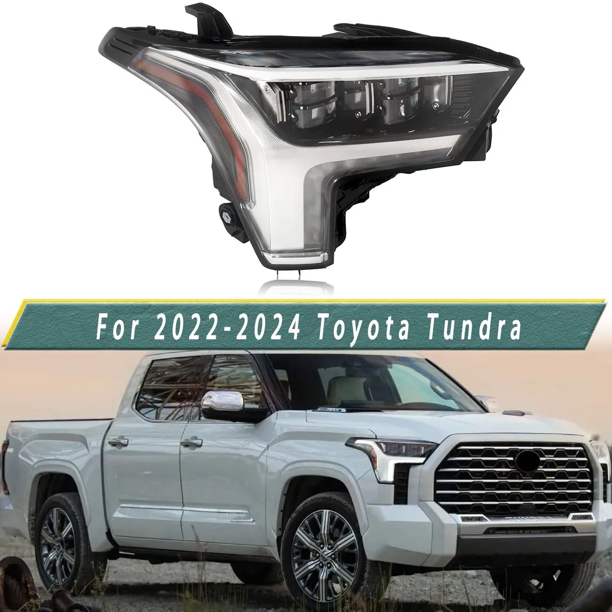 Right Front Head Light For Toyota Tundra Limited Crew Cab Pickup 2022 2023 Passenger Side Headlight Headlamp Auto Leveling Lamp